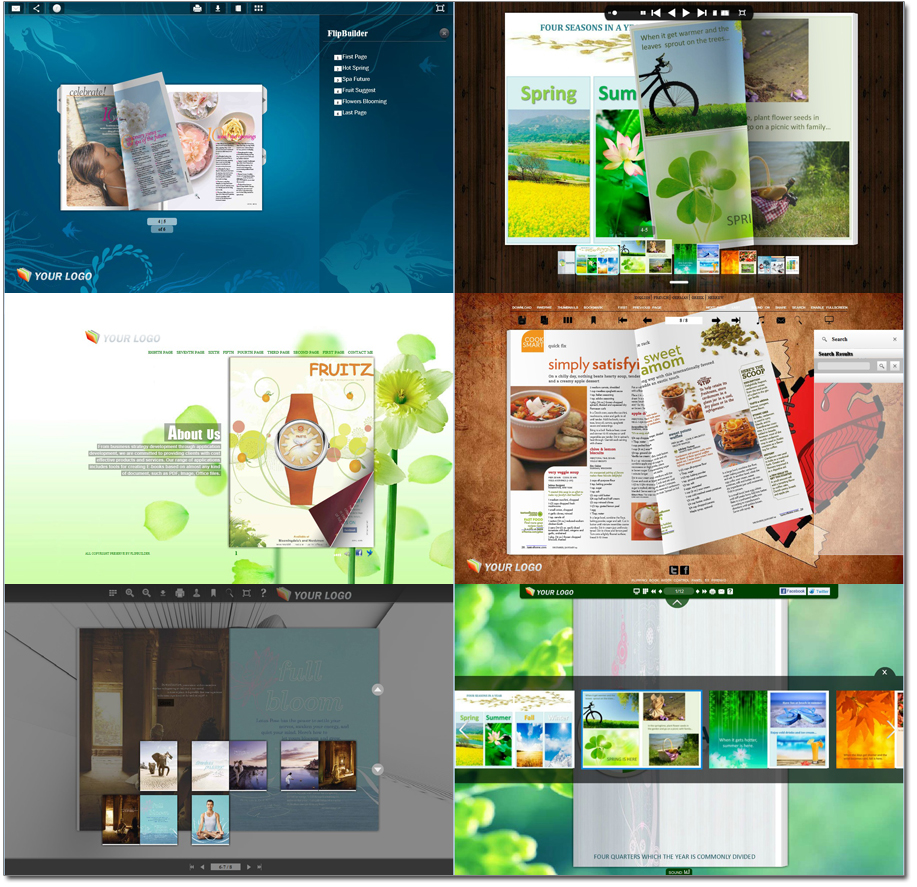 Various New Online Flipping Book Templates with Fresh Layout Good for Personal Design