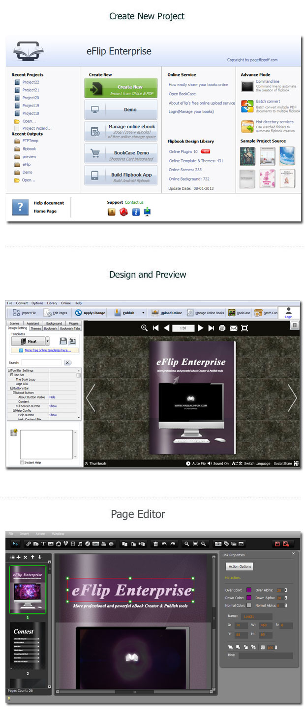 Convert PDF,MS Office, OpenOffice to Flipbook