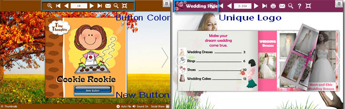 Customize unique button for Page Flip book