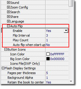 auto flip in flash book