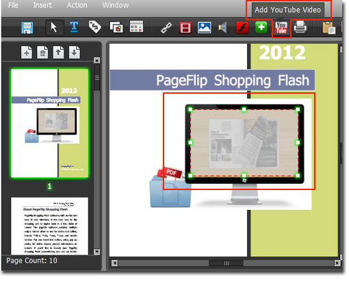 Add YouTube to flipping book