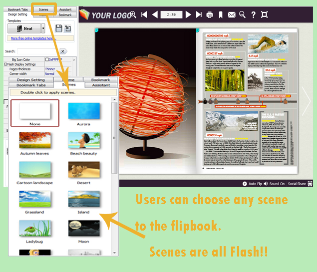 Add a Scene to Flash Book