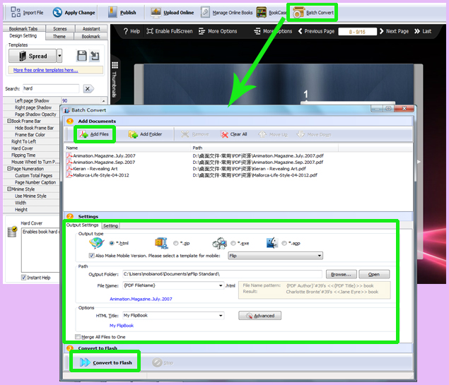 Batch Convert Flash Books