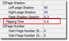 setting page flipping time in seconds