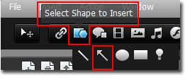  Click “Select shape to insert” and choose “Add arrow-line”