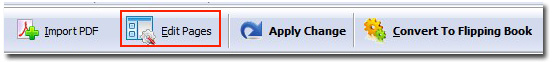 Click “Edit Page” in tool bar of PageFlip PDF to Flash Professional