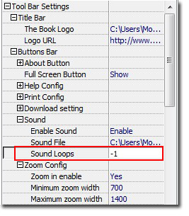 Design music loop for page flipping book