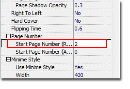 How to set start page for flipping book?