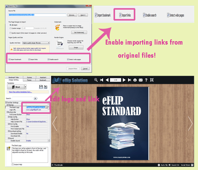 How to insert links in eFlip Standard