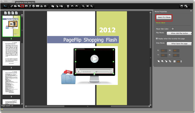 embed video to shopping flash cart