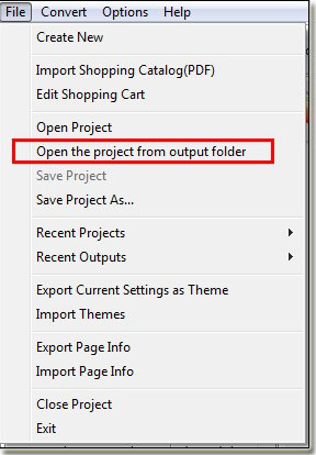 open the older version of shopping flash cart for reediting by page flip software