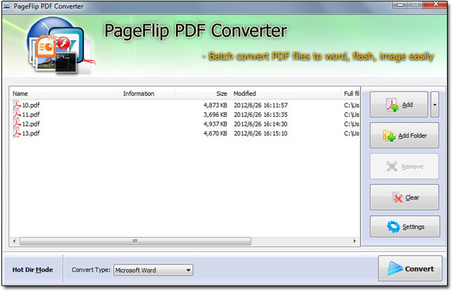 Free Pageflip PDF Converter Batch Convert Mode