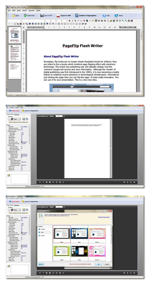 PageFlip Flash Writer screenshot PageFlip Flash Writer screenshot