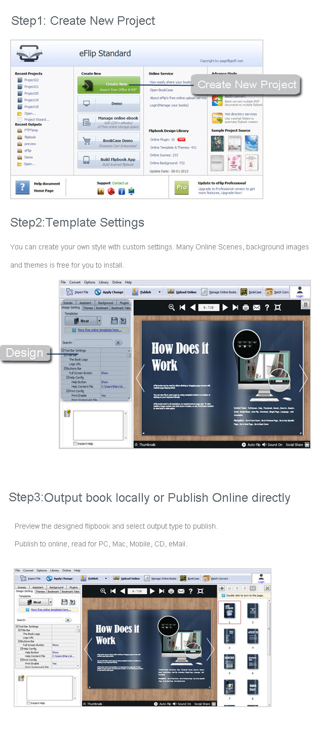  Step of eFlip Magazine Builder