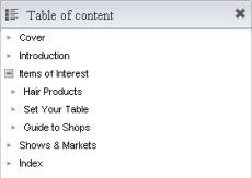 create Table of contents for flipbook