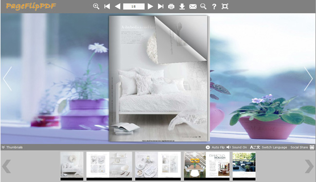 Windows 8 Flower Pot Flipping Book Designing Theme full