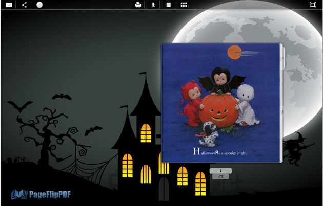 Windows 8 Page Flip Book Templates Halloween Night full